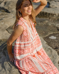 Tunisia Maxi Dress / Pink Palm