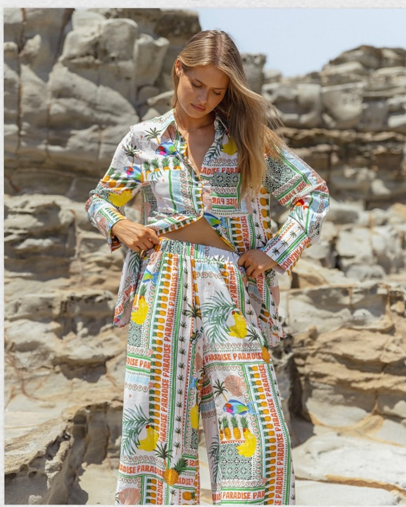 Sable Wide Leg Pant / Paradise Print