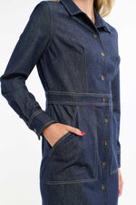 Sabrina Denim Dress - Dark Denim