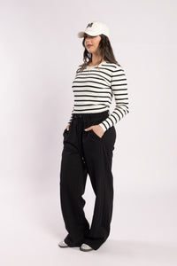 Mime Sweater - White / Black Stripe - Girl Next Door Fashion