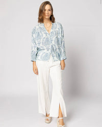 Bloom Blouse - Blue Damask