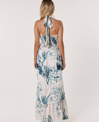 Solstice Palms Halter Dress - Palm Print