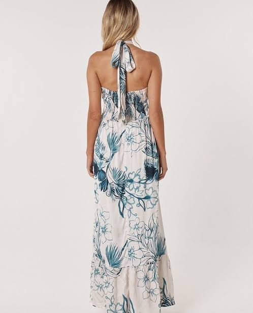 Solstice Palms Halter Dress - Palm Print