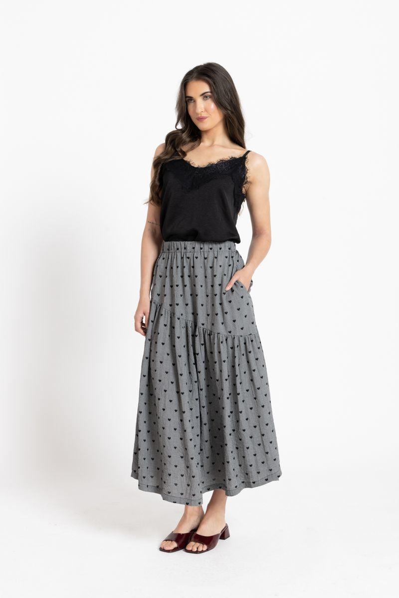 Devine Maxi Skirt / Black Heart