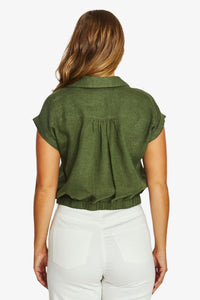 Tie Front Shirt / Everygreen