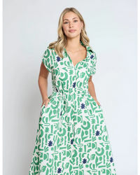 Marly  Dress / Spring Green Geo