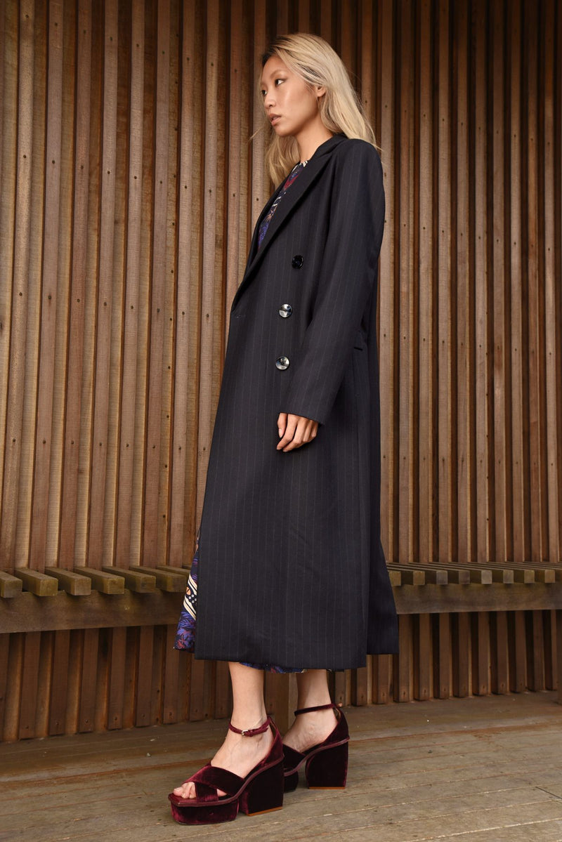 Playing The Long Game Coat - Deep Navy