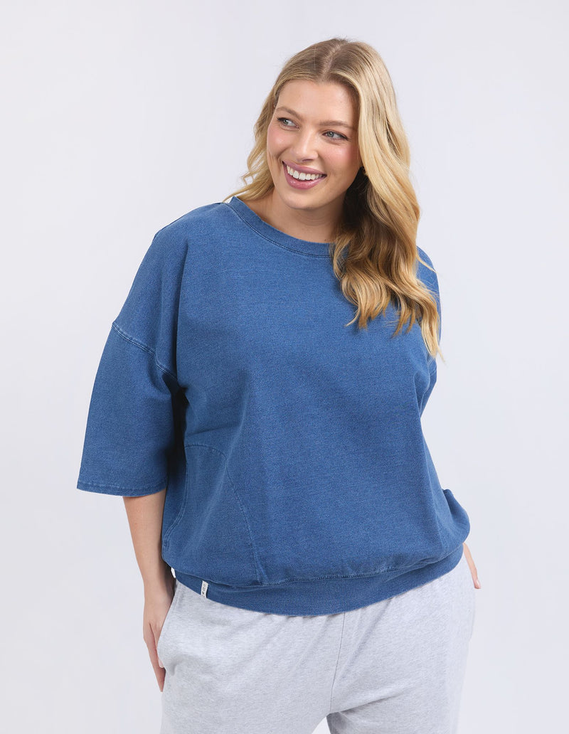 Mazie Sweat - Denim Look