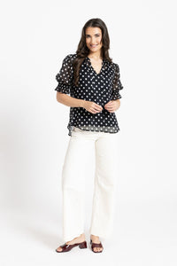 Honey Blouse / Black & White Spot