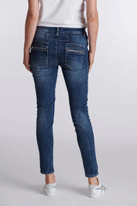 Classic Zip Button Jean / Dark Denim