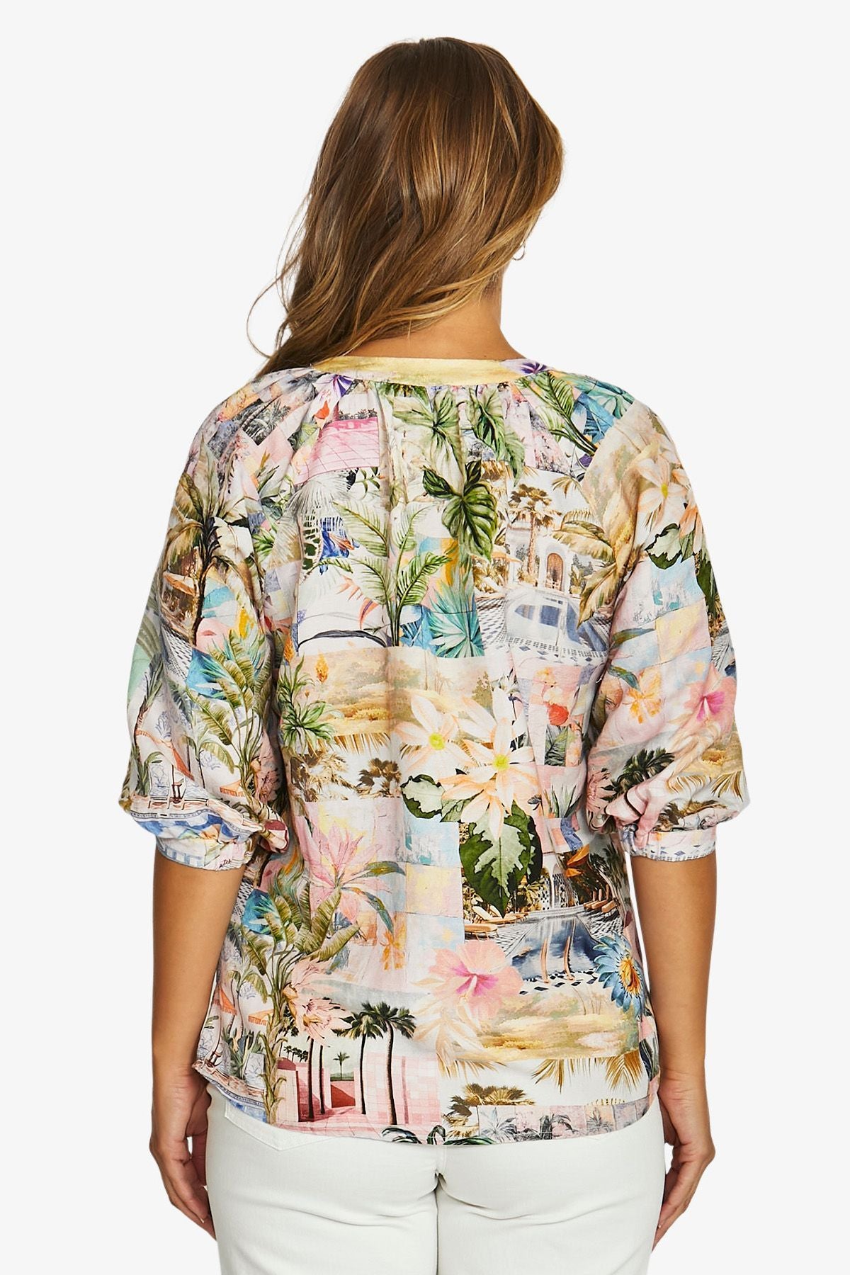 Poolside Glamour Button Top / Multi