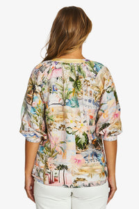 Poolside Glamour Button Top / Multi