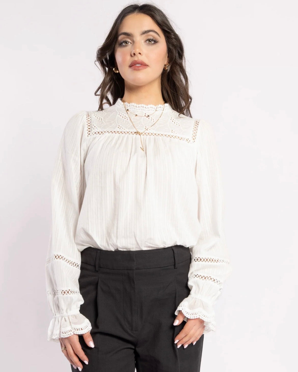 Bon Jour Blouse - White - Girl Next Door Fashion