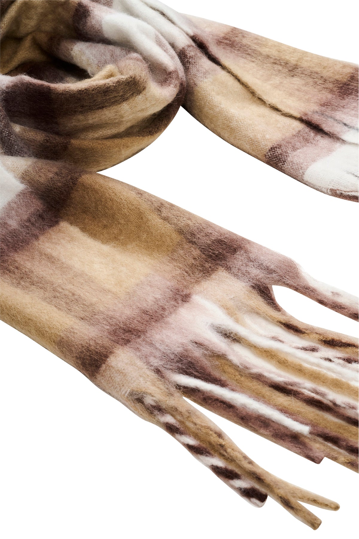 Sloane Check Scarf - Stone