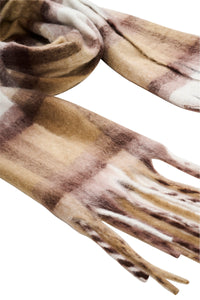 Sloane Check Scarf - Stone