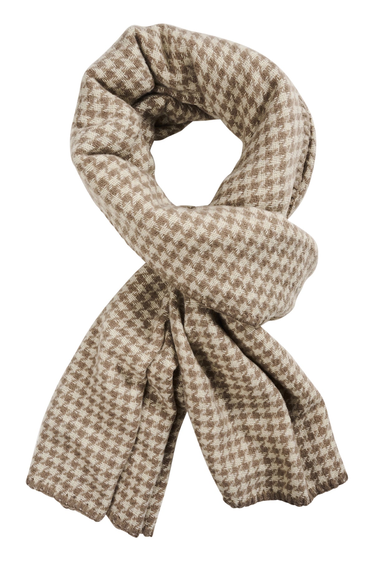 Cassidy Houndstooth Scarf - Ivory