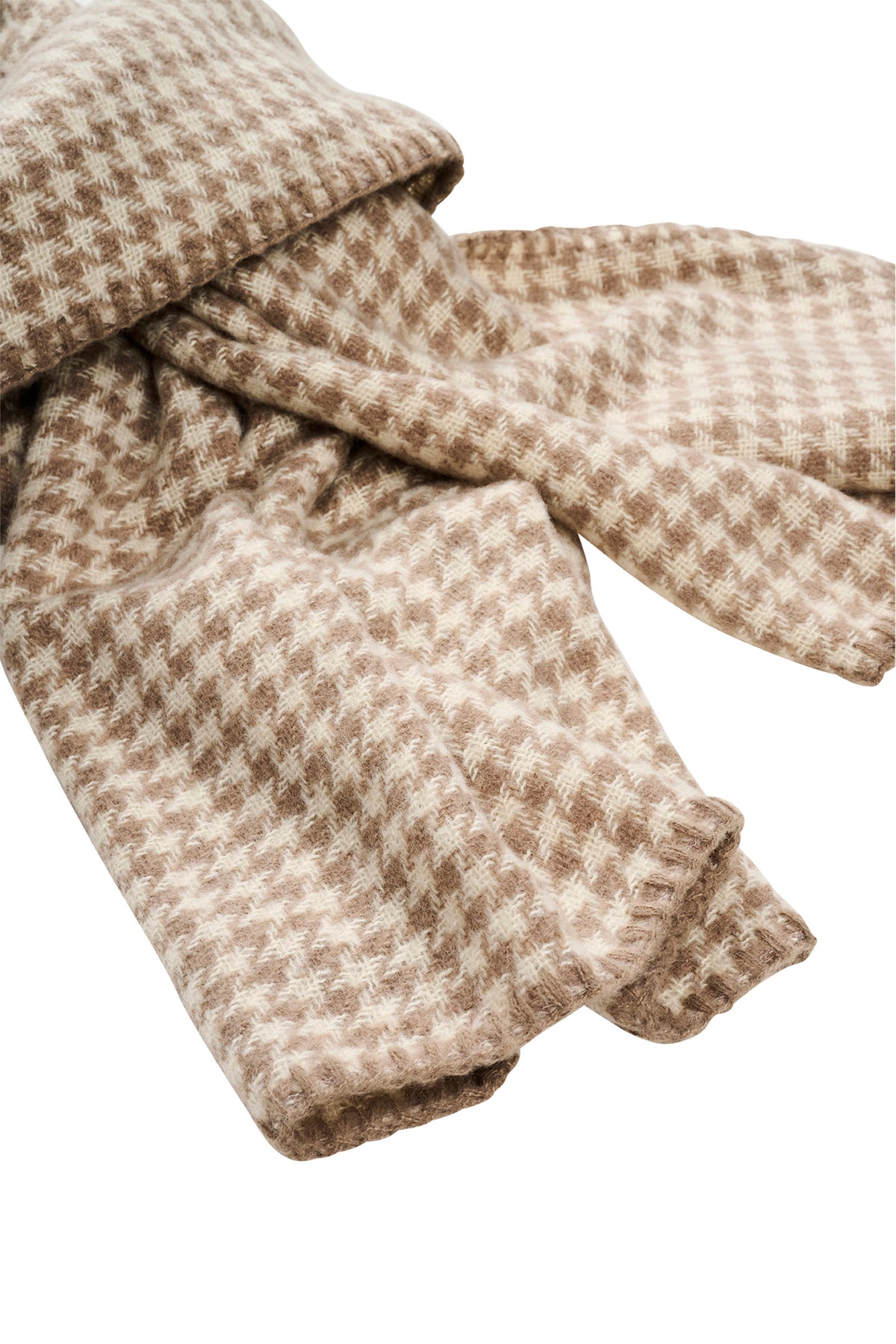 Cassidy Houndstooth Scarf - Ivory
