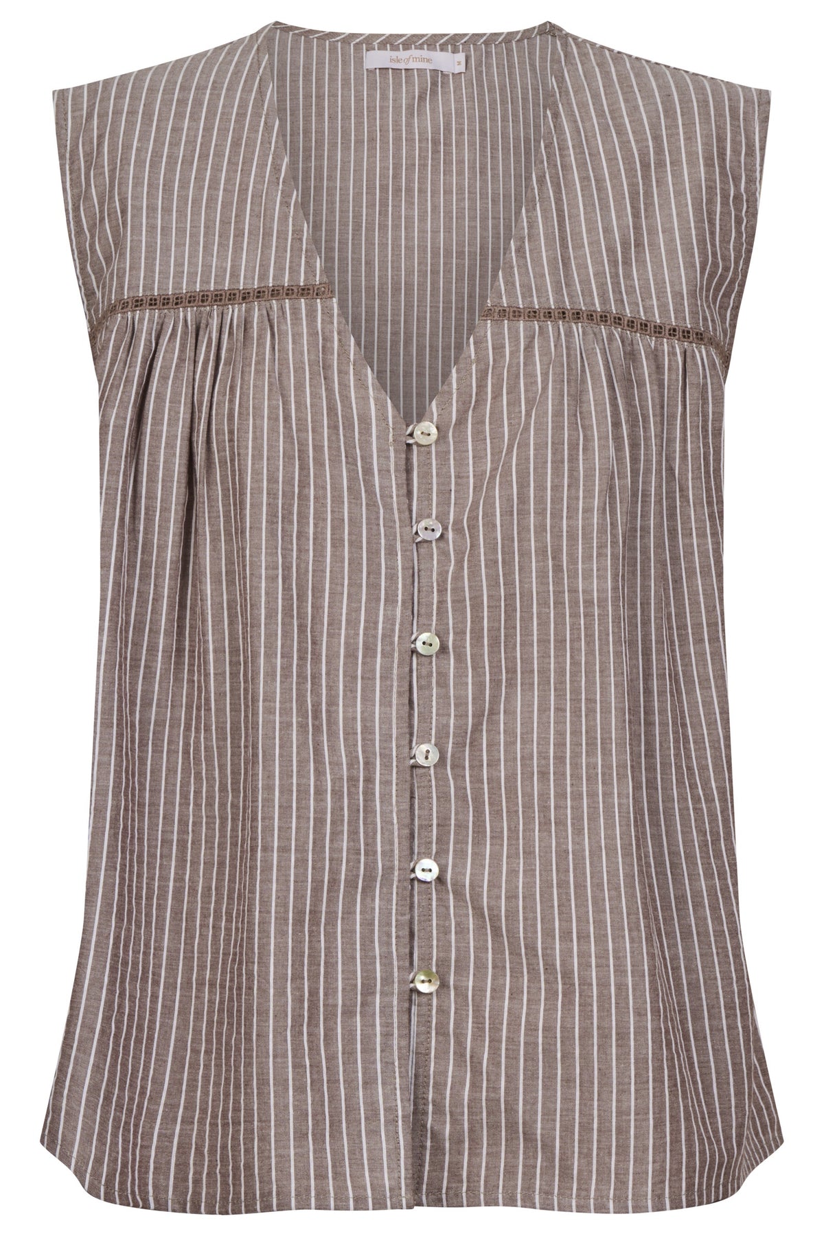 Lyndell Button Tank - Taupe