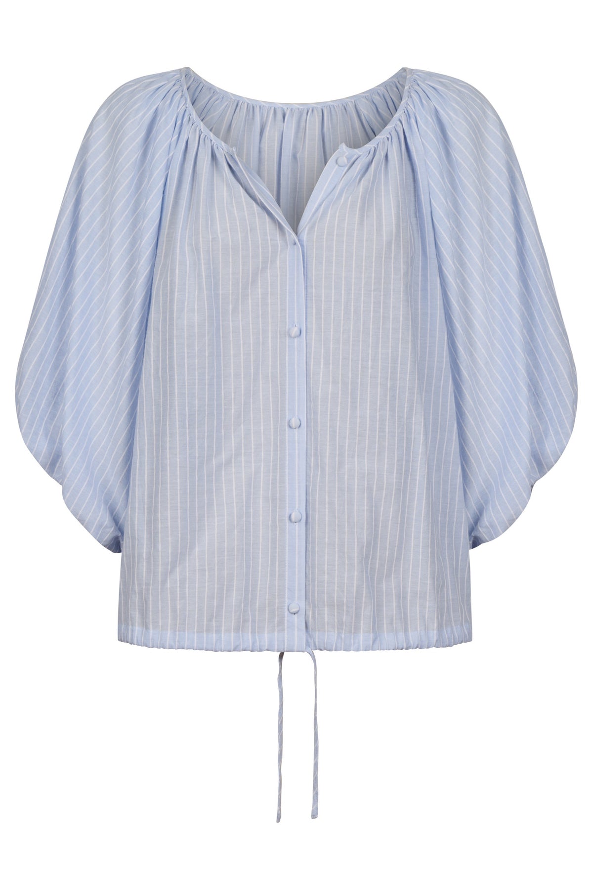 Lyndell Drawstring Top - Light Blue
