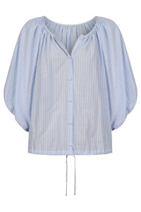 Lyndell Drawstring Top - Light Blue