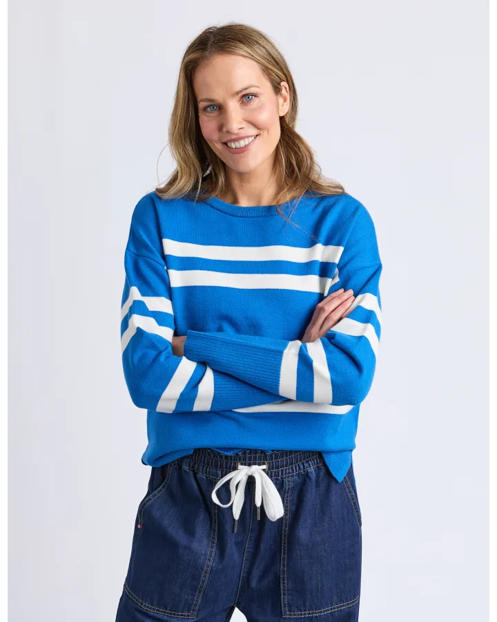 Allison  Crew / Royal Blue Stripe