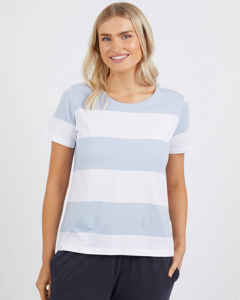 Block Stripe S/S Tee  Sky