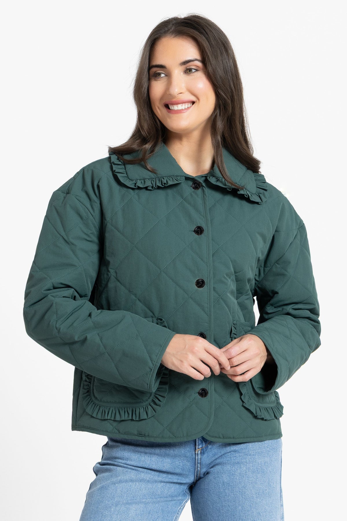 Frilled Jacket / Moss