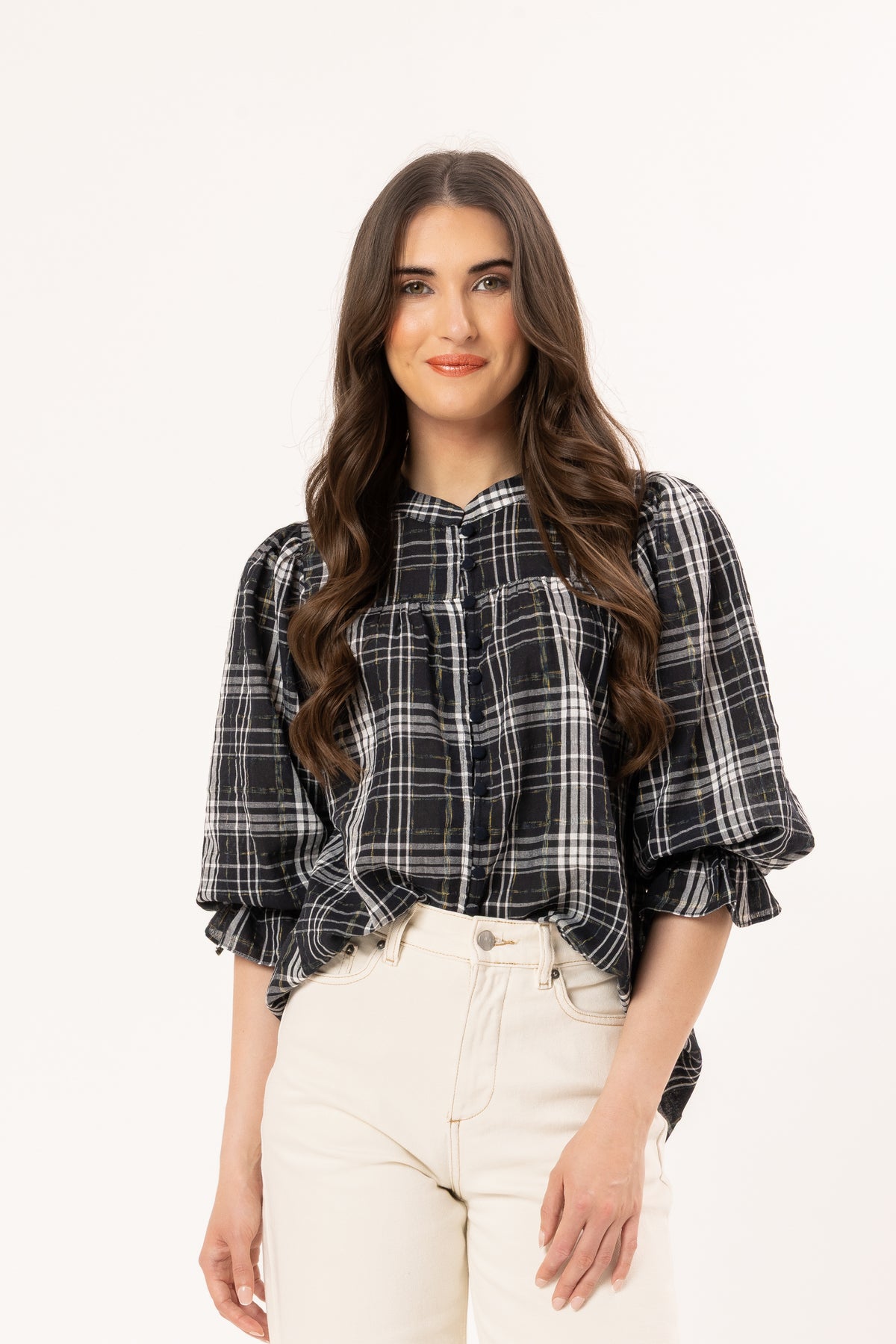 Celia Blouse - Blue Check