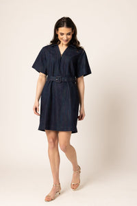 Denim Mini Dress / Colourful Stripe