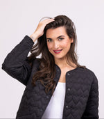 Montreal Quilted Jacket - Black Hearts