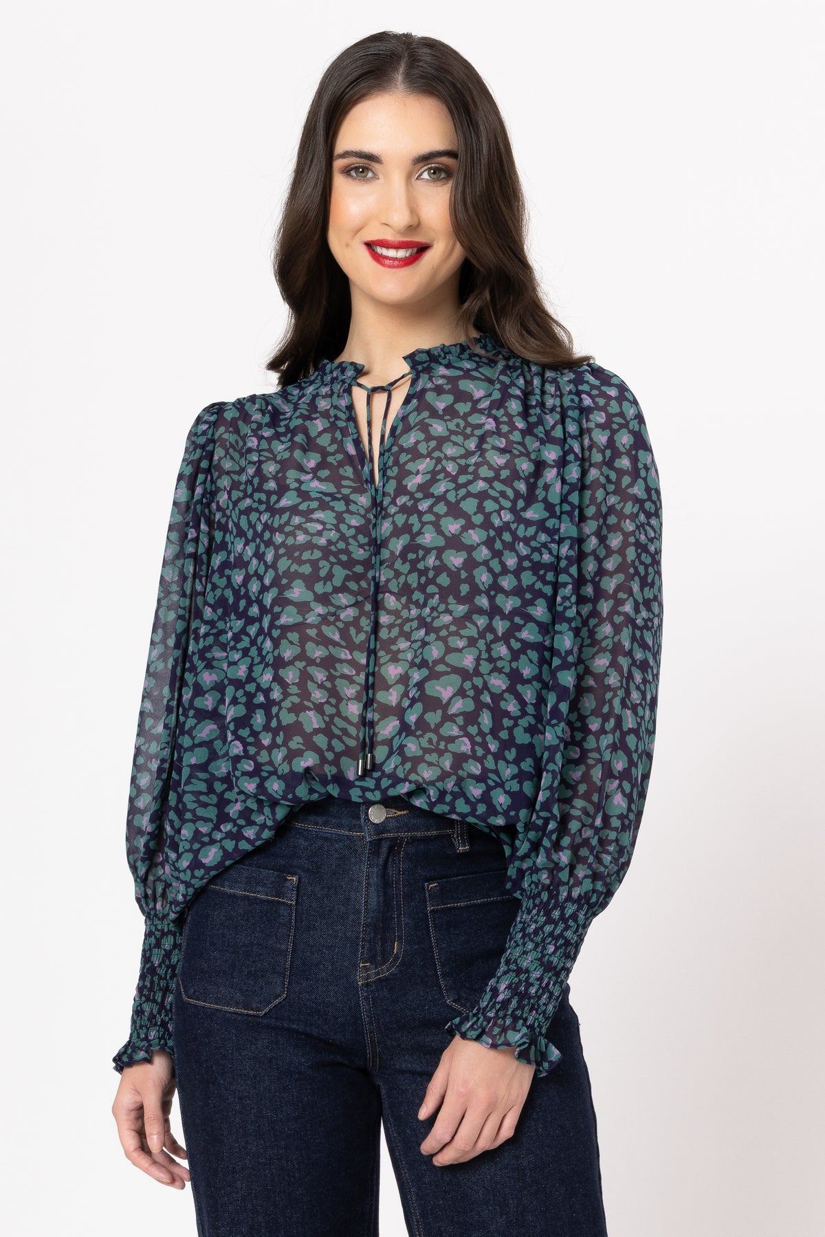 Byron Blouse / Navy Instinct