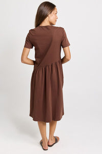 Ava Asymmetrical Dress / Chocolate Brown