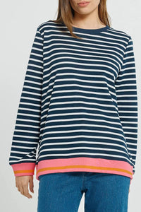 Tyra Sweat / Navy White Stripe