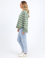 Farrah Stripe Long Sleeve - Sage & White Stripe