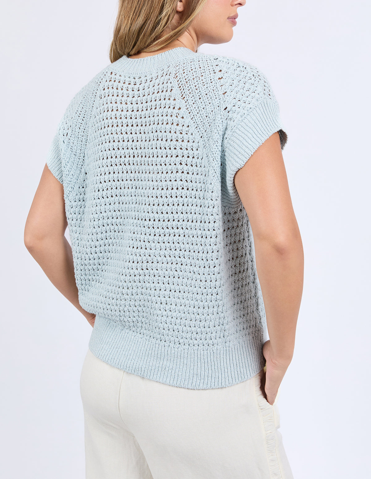Isla Knit Vest - Light Blue