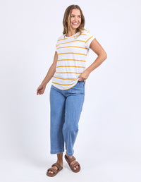 Manly Stripe Tee - Gold
