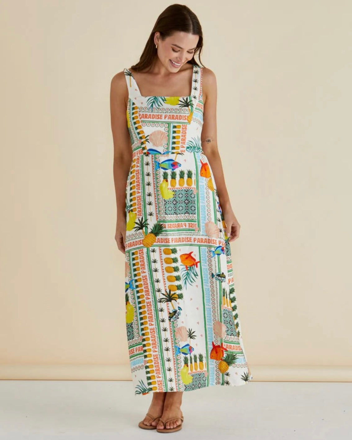 Tegan Midi Dress / Paradise Print