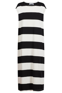 Jardin Stripe TShirt Dress - Black