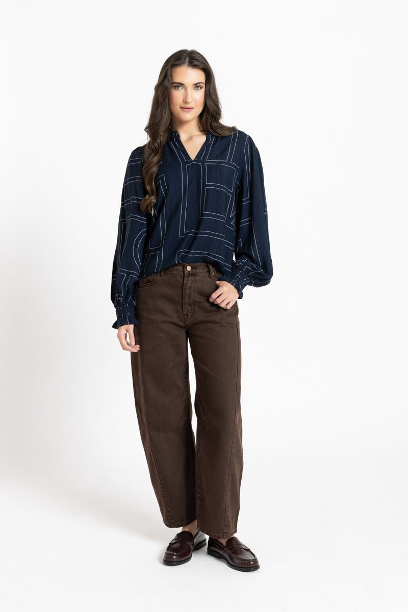 Movement Blouse / Navy Geo
