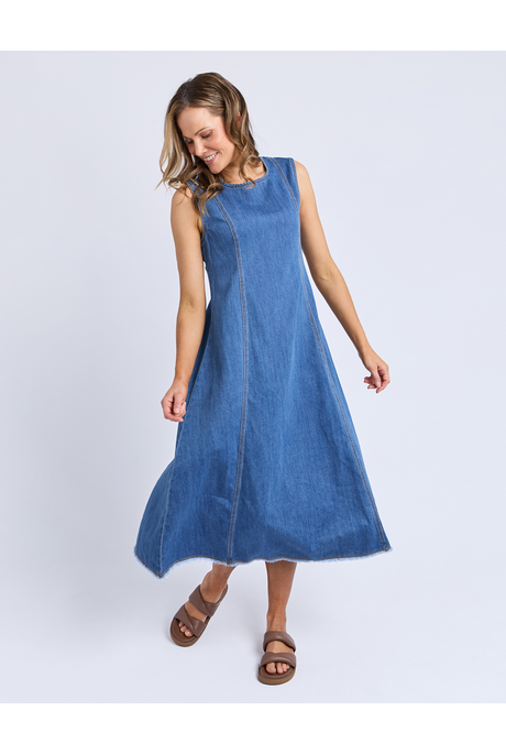 Solene Denim Dress - Mid Blue