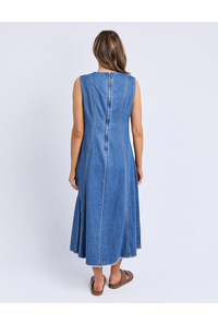 Solene Denim Dress - Mid Blue