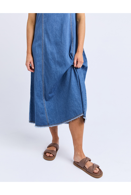 Solene Denim Dress - Mid Blue