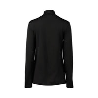 Merino Basic Long Sleeve Polo Neck Top - Black