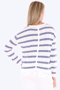 Stripe Slub Pullover - White Chambray