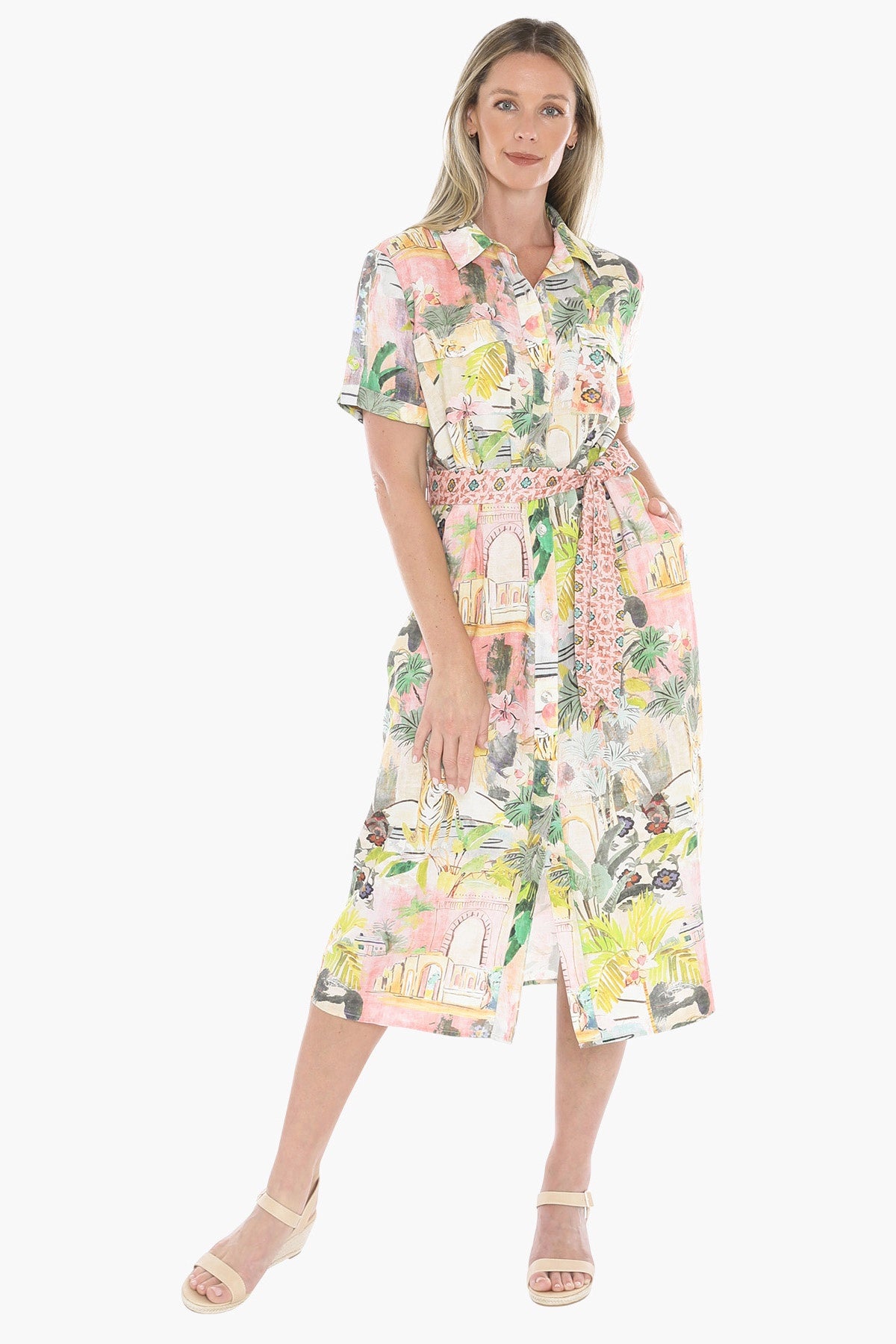 Tiger Island Tie Dress - Multi