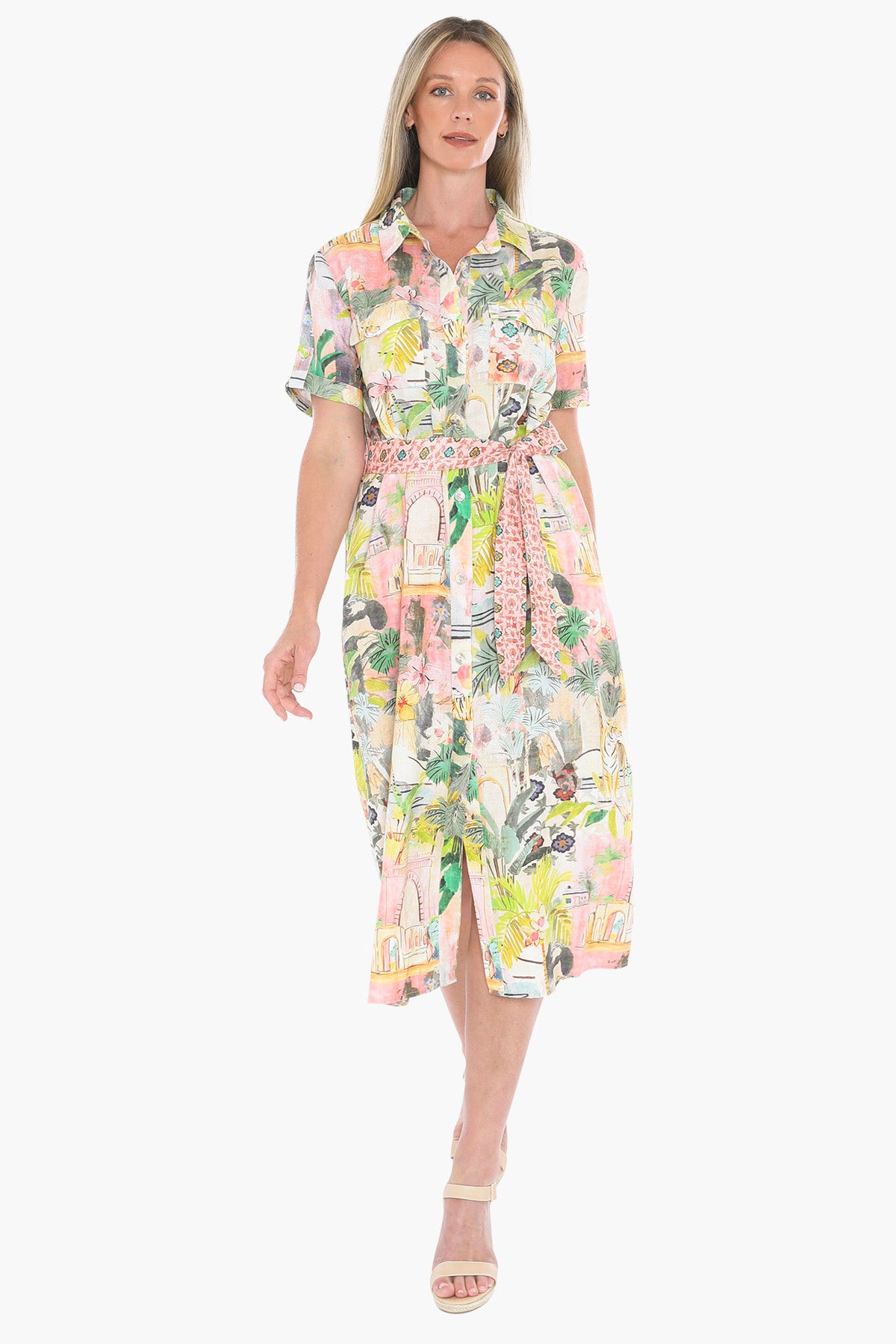Tiger Island Tie Dress - Multi