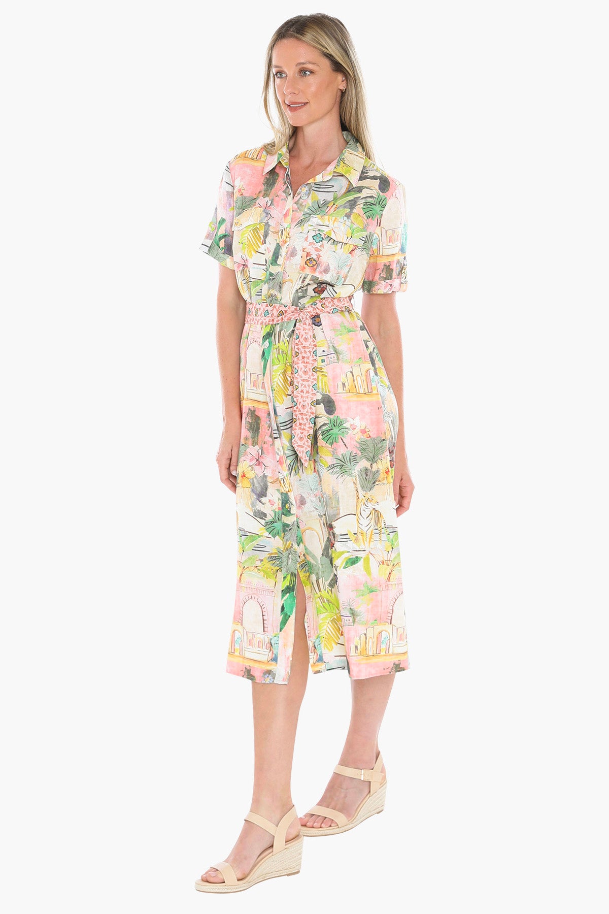 Tiger Island Tie Dress - Multi