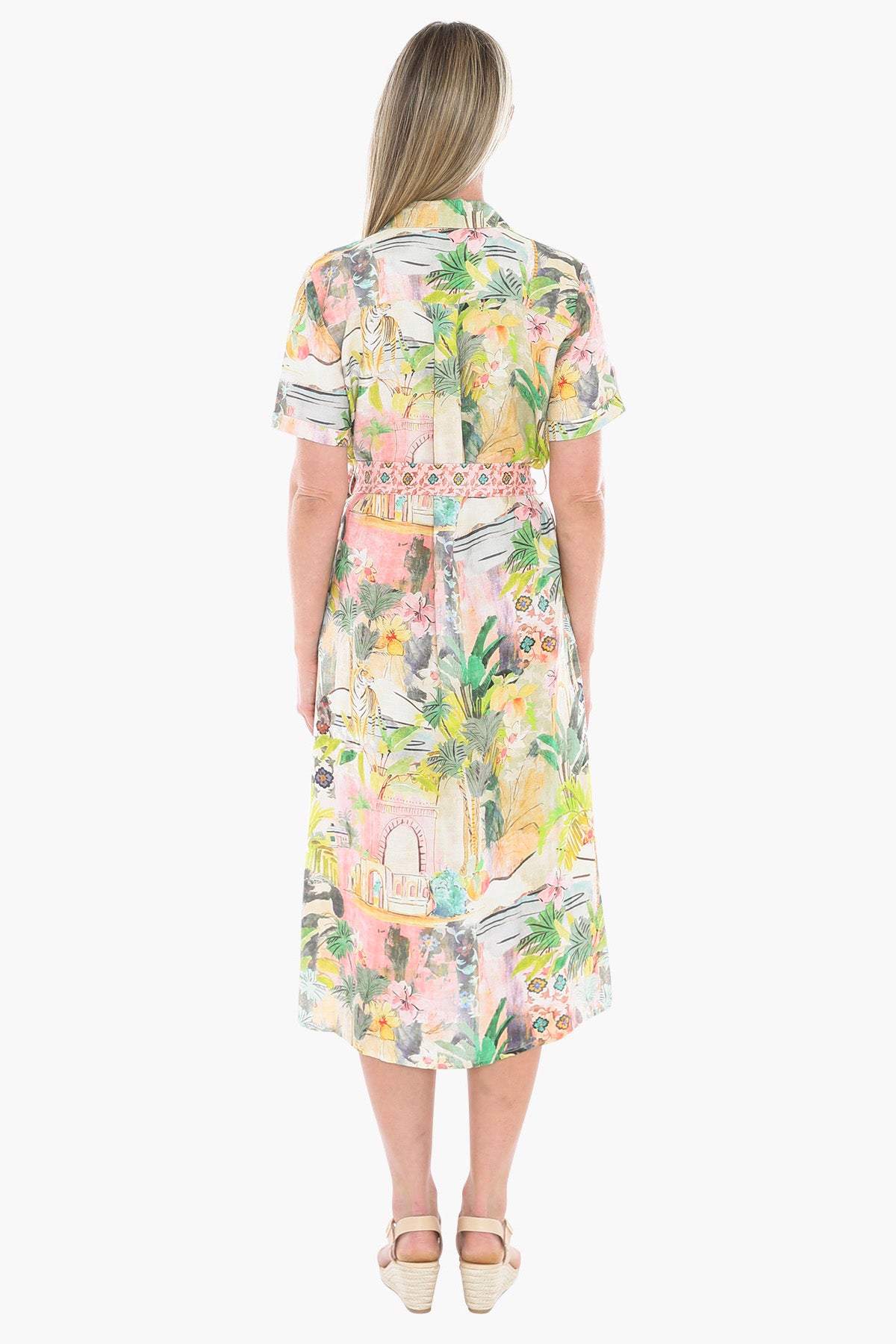 Tiger Island Tie Dress - Multi