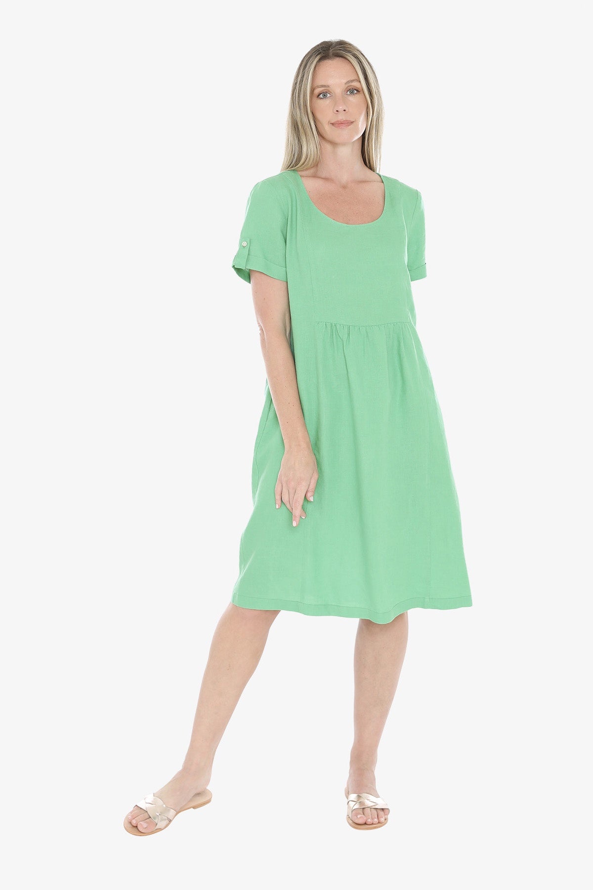 Gather Waist Dress - Apple