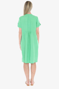 Gather Waist Dress - Apple
